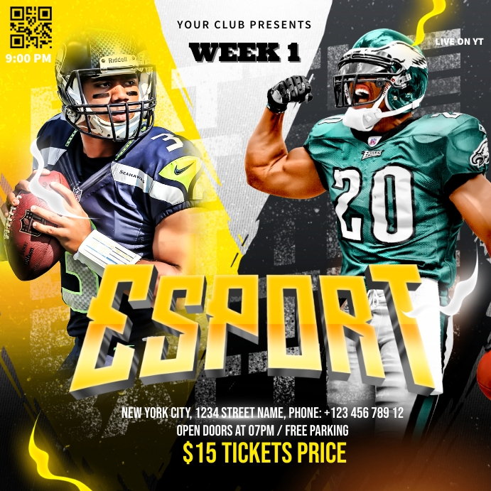 Football Rivals Flyer Football Match Flyers Template | PosterMyWall