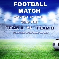 Football match invitation animated design Square (1:1) template