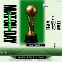 Football match poster Quadrato (1:1) template