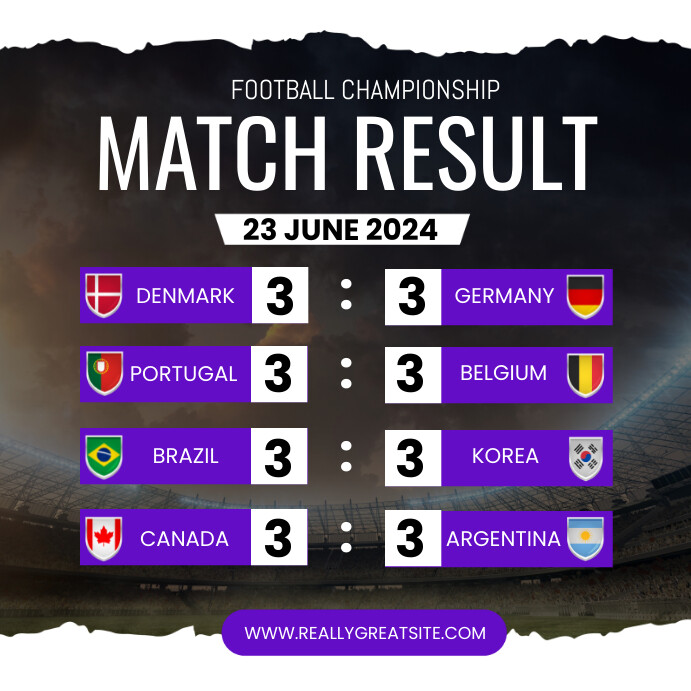 Football Match Result Template | PosterMyWall