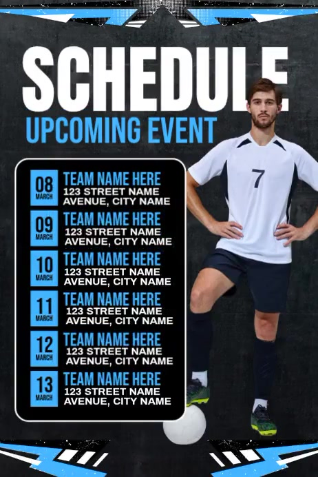 Plantilla de Sports Event Schedule Pósters | PosterMyWall