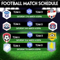 Football match schedule team list Square (1:1) template
