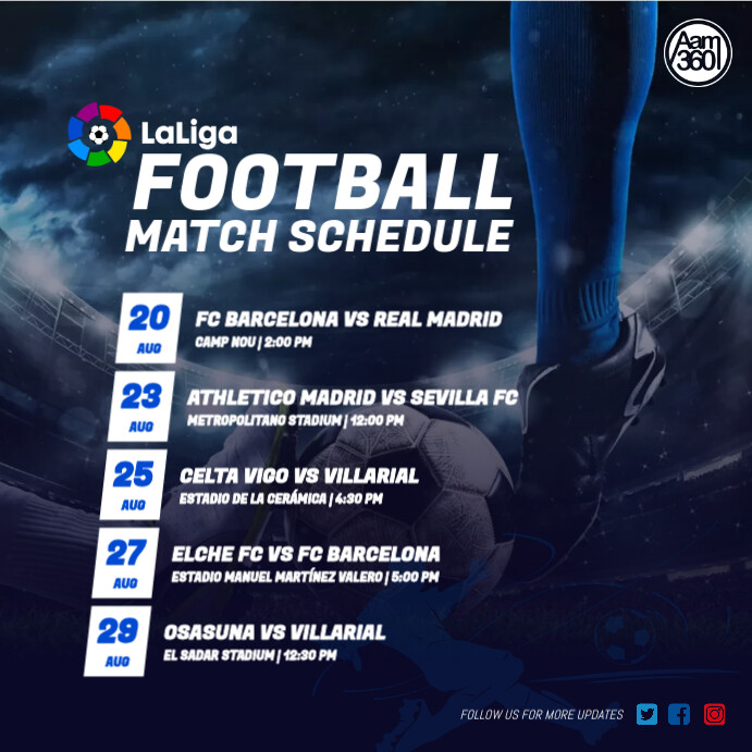 Football Match Schedule Template | PosterMyWall