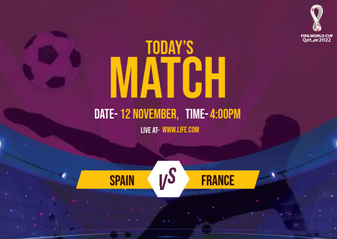 Football Match Timing Post Template | PosterMyWall