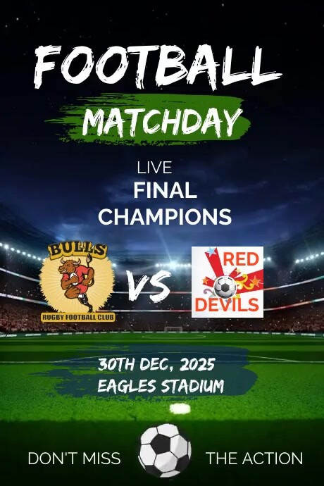 FOOTBALL MATCHDAY Template PosterMyWall FOOTBALL MATCHDAY Template PosterMyWall