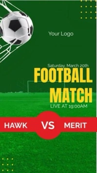Football Matchday Ecrã digital (9:16) template