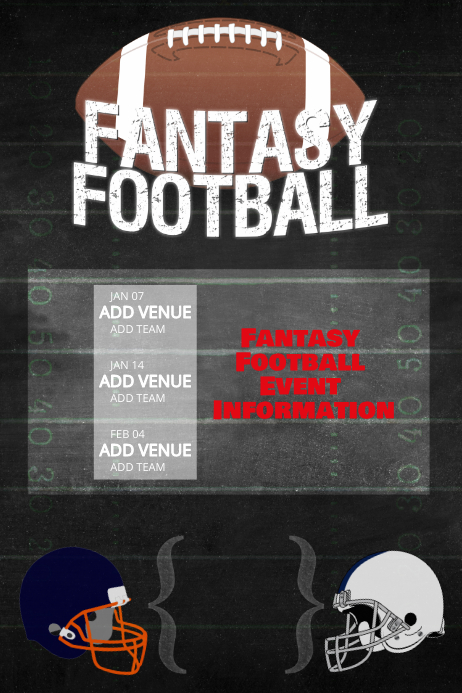 football party bar flyer fantasy football poster super bowl template