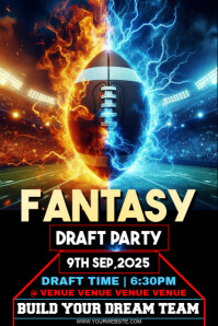 Sort Fantasy Draft Party Poster Template
