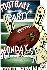 super bowl party poster