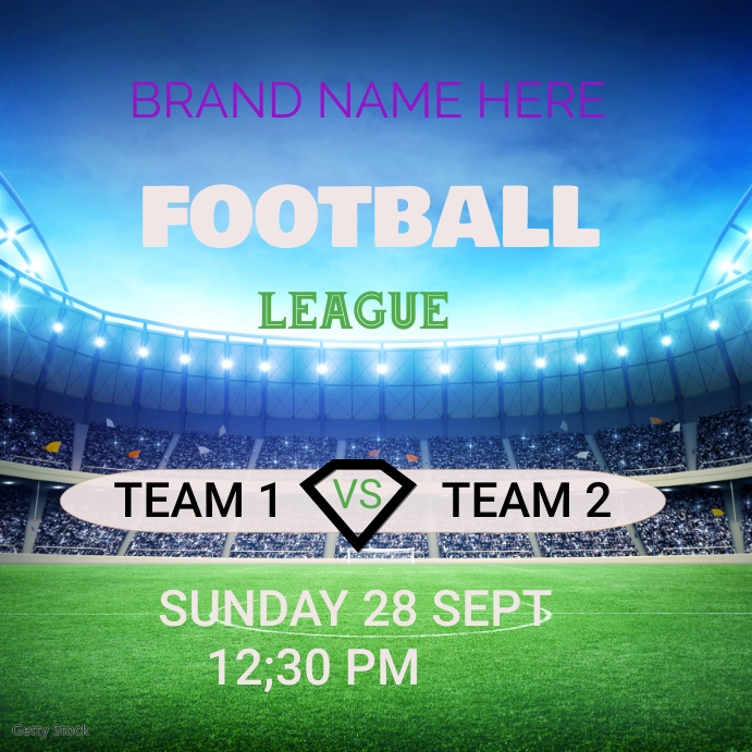 football player, game AND SPORT CLUB Instagram Post template