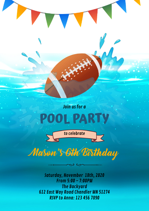 Modele Invitation A Theme De Fete D Anniversaire De Piscine De Football Postermywall Modele Invitation A Theme De Fete D Anniversaire De Piscine De Football Postermywall