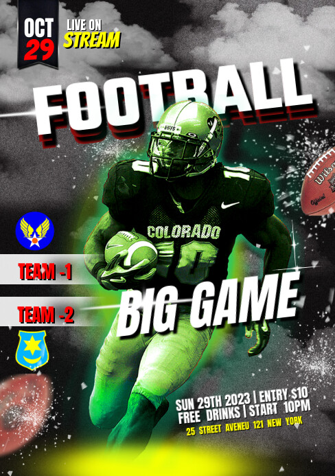 football poster ad design template | PosterMyWall