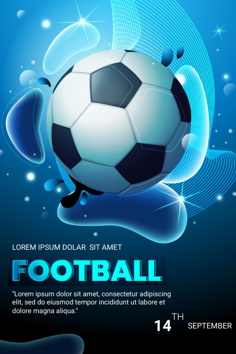 FOOTBALL POSTER BANNER TEMPLATE Spanduk 4' × 6'