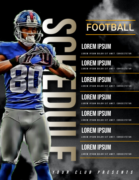 football poster Løbeseddel (US Letter) template