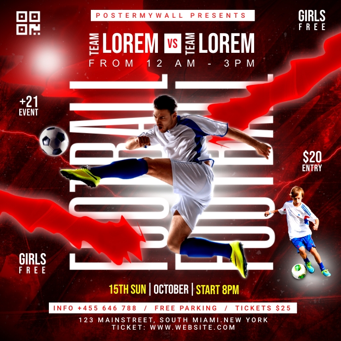 FOOTBALL POSTER Instagram-bericht template