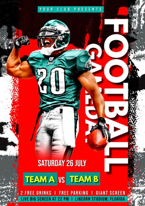FOOTBALL POSTER Template PosterMyWall football-poster-template-postermywall