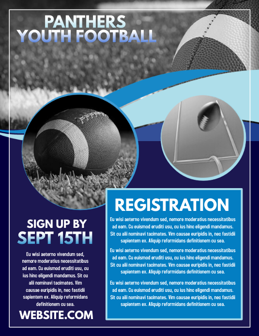 Football Registration Template Postermywall