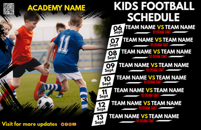 Visual Timetable Football football schedule Template | PosterMyWall