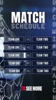 Purple Sports Match Schedule เรื่องราวบน Instagram Template