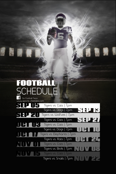 Football Schedule Template | PosterMyWall
