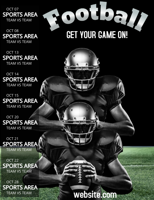 Football Schedule Template PosterMyWall Football Schedule Template PosterMyWall