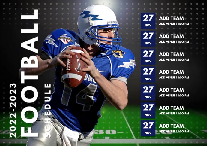 Visual Timetable Football Football Schedule Template | PosterMyWall