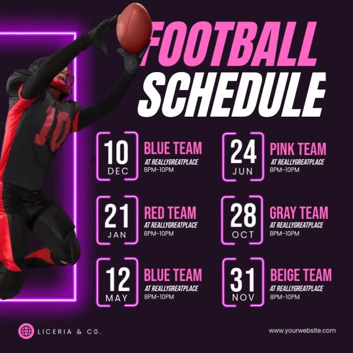Copy Of Football Schedule Template PosterMyWall Copy of football schedule template postermywall