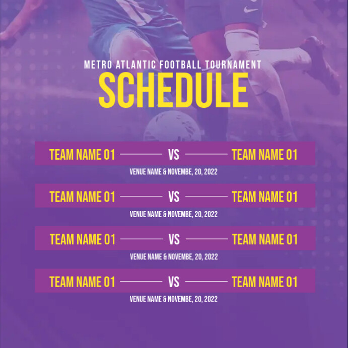 Football Schedule Template PosterMyWall