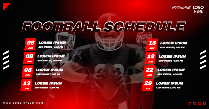 Printable Football Rotation Schedule Football Schedule Template | PosterMyWall