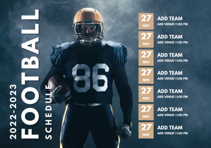 Printable Football Rotation Schedule Football Schedule Template | PosterMyWall