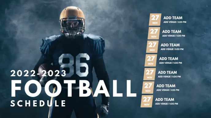 Visual Timetable Football Football Schedule Template | PosterMyWall