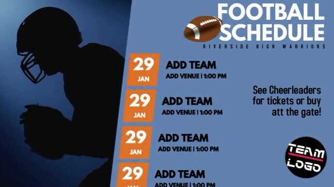 Visual Timetable Football Football Schedule Video Template | PosterMyWall