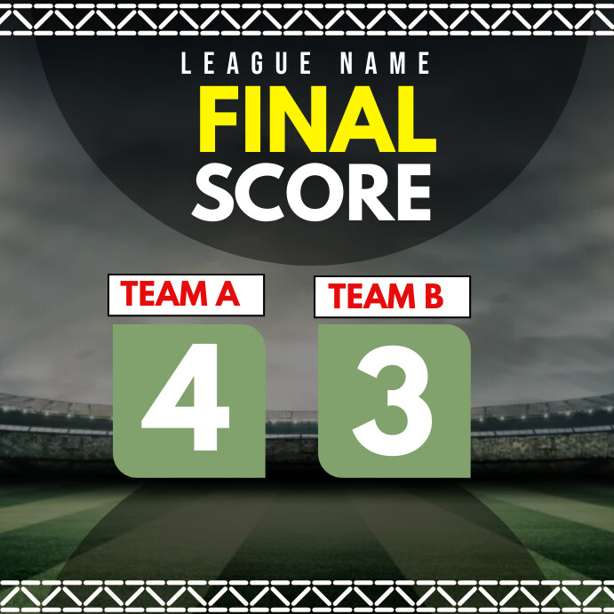 Football Score Instagram Post Template | PosterMyWall