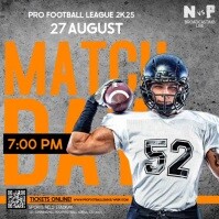 football season kickoff Match Day poster template Square (1:1)