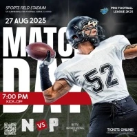 football season kickoff Match day poster template Quadrat (1:1)