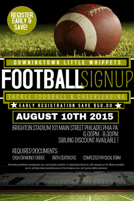 Football registration | PosterMyWall