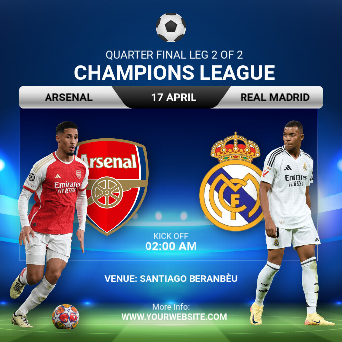 Football Soccer Champions League Poster Template | PosterMyWall