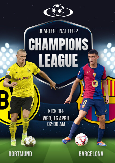 Football Soccer Champions League Poster Template | PosterMyWall