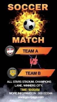 Football soccer match invitation template Ekran reklamowy (9:16)