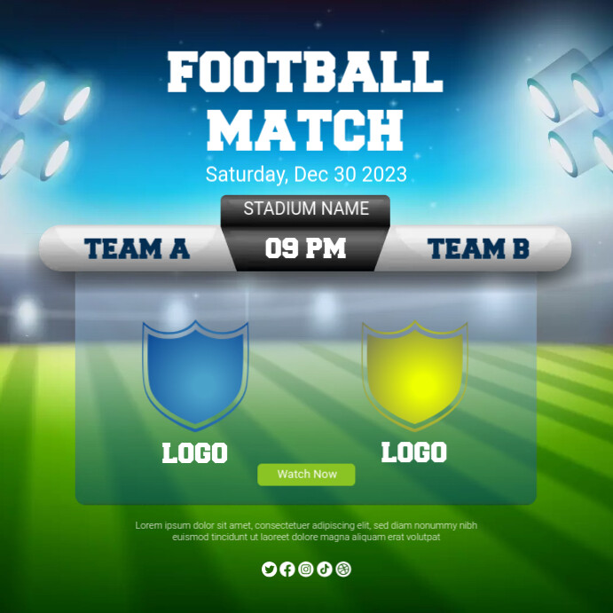 Football Soccer Match Poster Template PosterMyWall