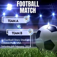 Football soccer match video template Persegi (1:1)