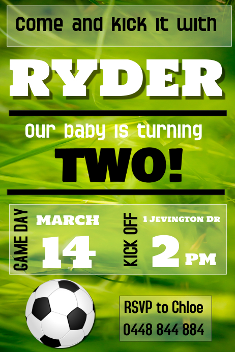 Football Soccer Party Invitation Template Postermywall