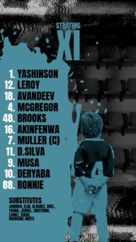 Football Soccer Team Squad Starting Line-Up Digital Display (9:16) template