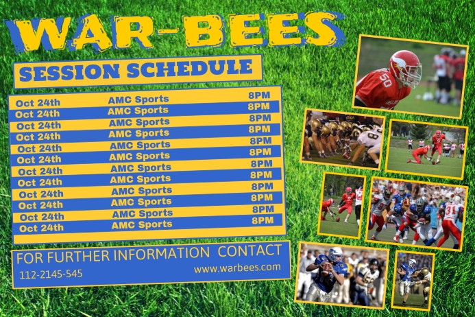 Football Sports Team Schedule Template Football Sports Team Schedule Template