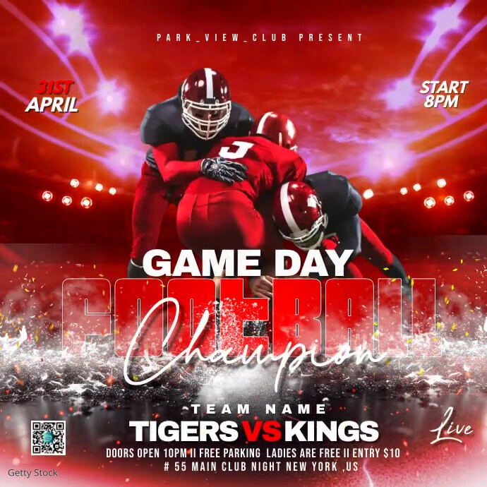 football sports video ad Template | PosterMyWall football-sports-video-ad-template-postermywall