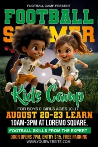Football Summer Kids Camp Poster template