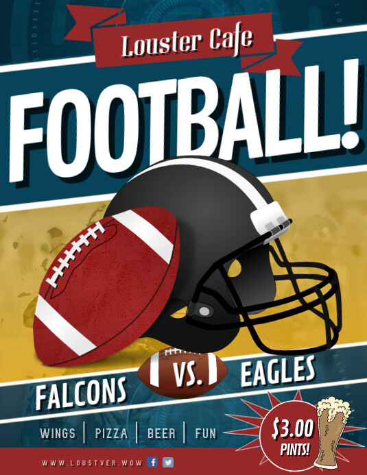 Football Tailgate Party Cafe Flyer Template PosterMyWall