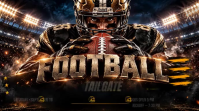 Black Football Tailgate Party งานแสดงผลงานแบบดิจิทัล Template