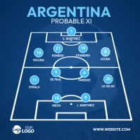 Football Team Lineup Design Message Instagram template
