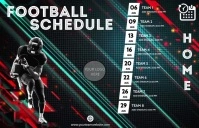 football team schedule Tabloid template